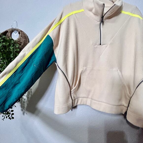 NEW Free People Movement Arena Fleece Pullover Ivory Combo Small Après Ski - Picture 7 of 10